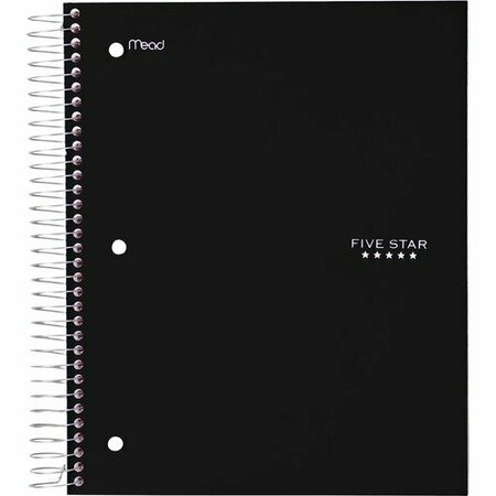 MEAD 5-Star Notebook, 5-Sub, 9-1/2inx10-1/2in, Black MEA72045